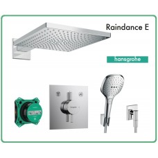 Hansgrohe DUOTURN E Смесител за вграждане с превкючвател, душ пита 300 мм. с рамо от стена 390 мм, ръчен душ с 3 струи, хром