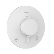 Hansgrohe Ecostat Comfort S Термостатичен смесител за вграждане с две функции бял мат комплект 33175700 + 01500180