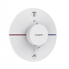 Hansgrohe ShowerSelect Comfort S Термостатичен смесител за вграждане с две функции бял мат комплект 15554700 + 01500180