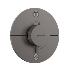 Hansgrohe ShowerSelect Comfort S Термостатичен смесител за вграждане с две функции драскан черен хром комплект 15554340 + 01500180
