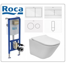 Roca The Gap Square Compact Rim + Duplo S казанче и бял бутон